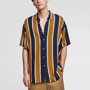 Zara Mustard Stripped Shirt